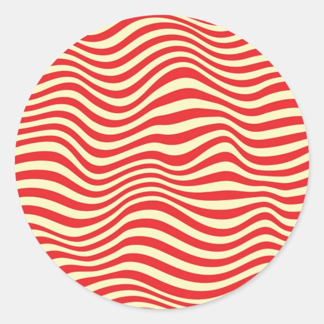 Striped background classic round sticker (Front)