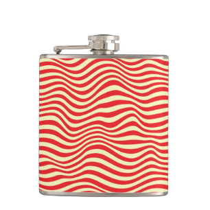 Striped background hip flask