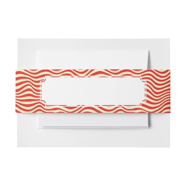 Striped background invitation belly band (Front Example)