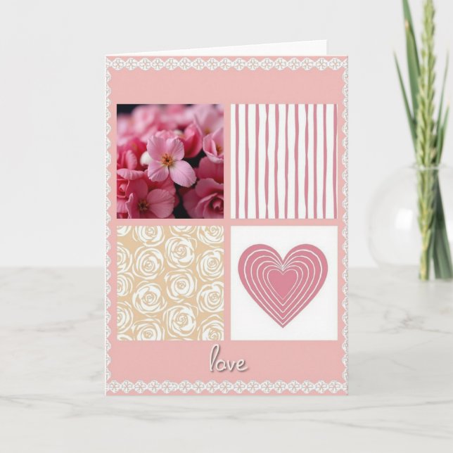 Striped Background Love Card (Front)