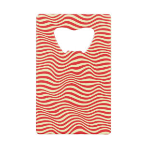 Striped background wallet bottle opener