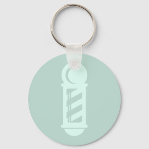 Striped Barbers Pole Barbershop Salon CUSTOM COLOR Keychain