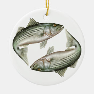 Striped Bass Ceramic Ornament