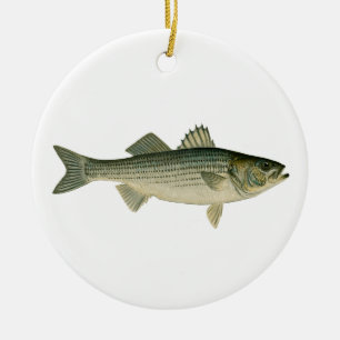 Striped Bass Logo Ceramic Ornament