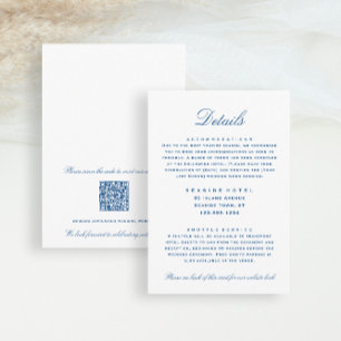 Striped Bass Wedding Details Hotel Info QR code Enclosure Card