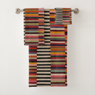 striped bath towel set