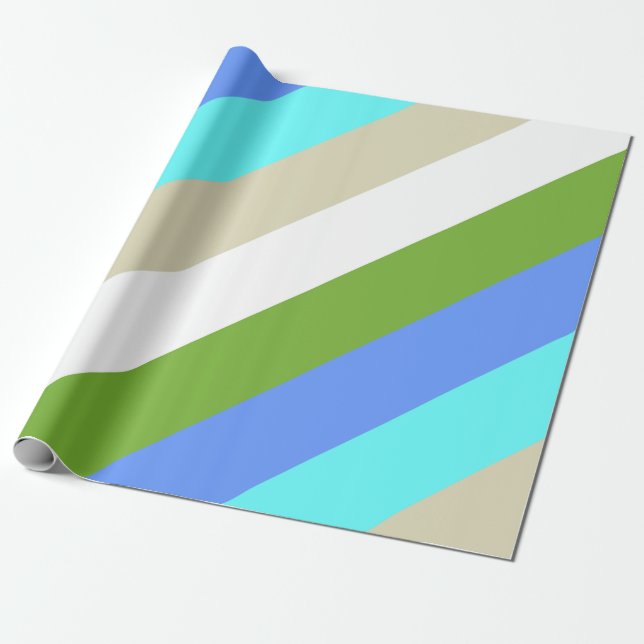 Striped Beach Colours of Sint Maarten  Wrapping Paper (Unrolled)