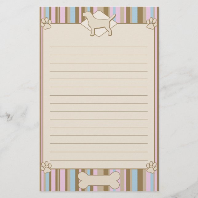 Striped Beagle Stationery (Front)