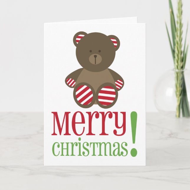 Striped Bear Christmas Card (Front)