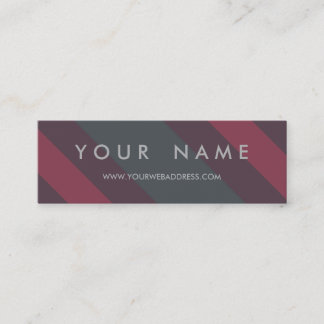Striped Berry & Petrol Custom Skinny Mini Business Card