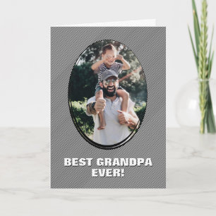 Striped Best Grandpa Ever Photo Father’s Day Card