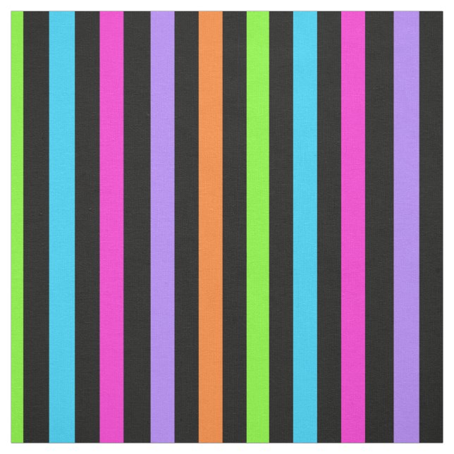 Striped Black and Multicolor Fabric (Swatch)