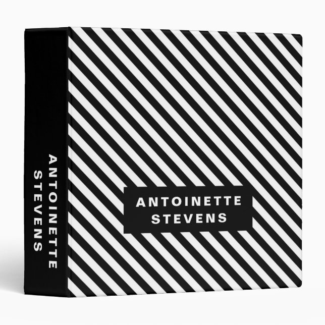 Striped Black and White Binder (Front/Spine)