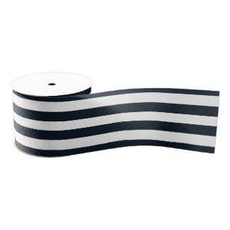 Striped (Black & White) Customizable Grosgrain Ribbon