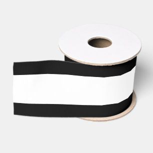 Striped (Black & White) Customizable Grosgrain Ribbon