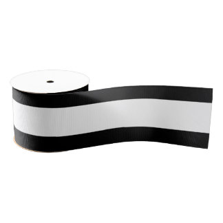Striped (Black & White) Customizable Grosgrain Ribbon