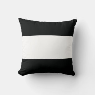 Striped (Black & White   Horizontal) Customizable Throw Pillow
