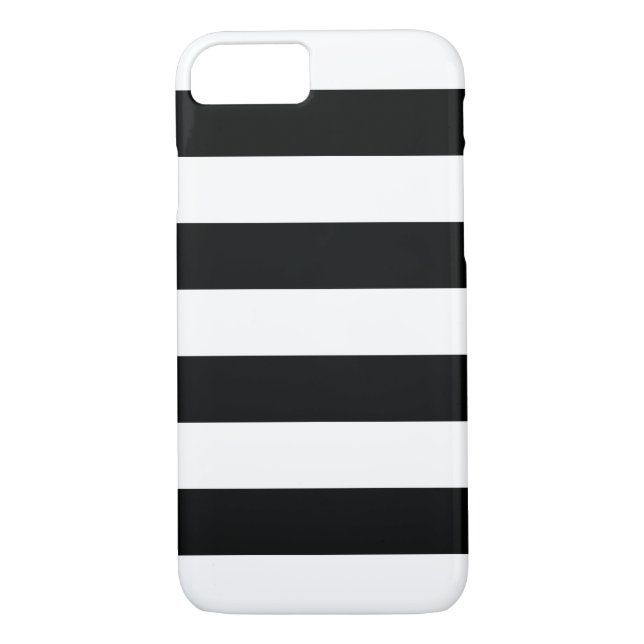 Striped (Black & White | Horizontal) Phone Case (Back)