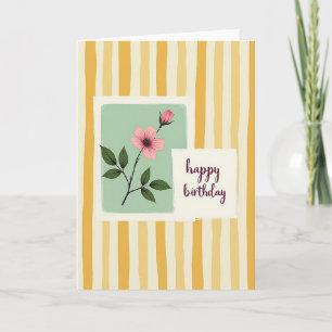 Striped Bloom Birthday Card