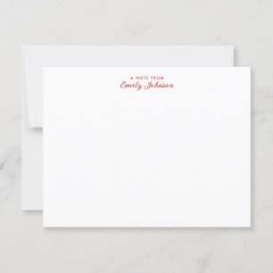 Striped Blue and Red Personal Note Card