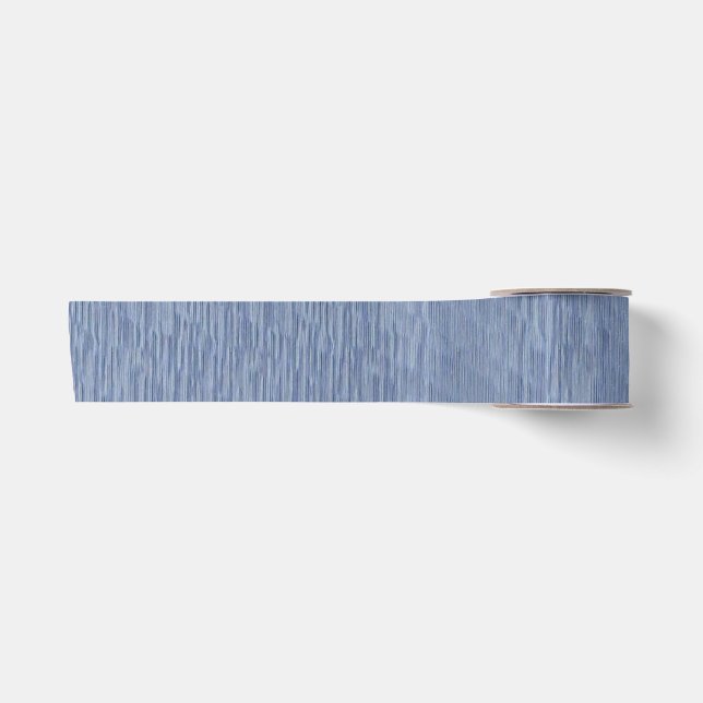 Striped Blue Ribbon Satin Ribbon (Front)