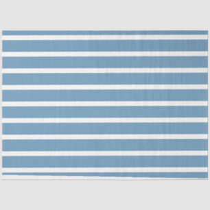 Striped Blue White Tissue Decoupage Paper