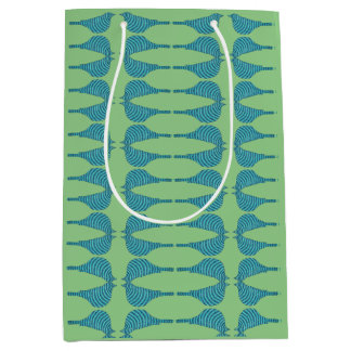 Striped Bluebird Medium Gift Bag