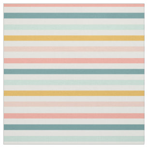 Striped Boho Rainbow Pastels Fabric
