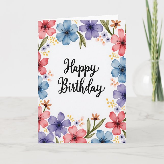 Striped Botanical Art Card (Front)