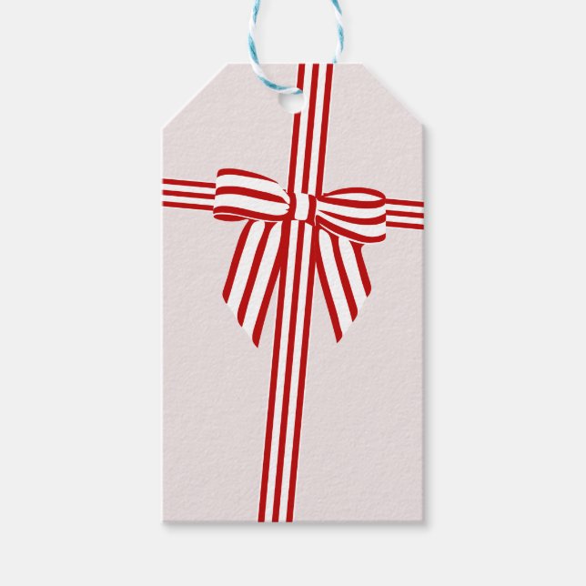 Striped Bow Gift Tag (Front)