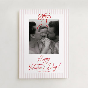 Striped,  Bow Valentines Day Photo Card