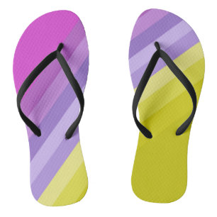Striped, bright , rainbow flip flops