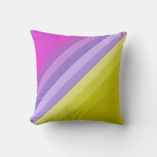 Striped, bright , rainbow throw pillow