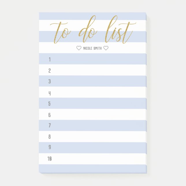 Striped Brush Lettered To Do List Post-it Notes (Front)