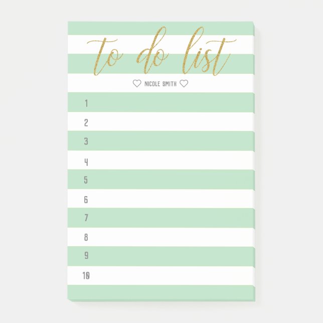 Striped Brush Lettered To Do List Post-it Notes (Front)