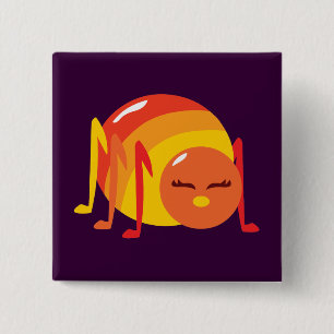 Striped Bug 2 Inch Square Button
