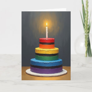 Striped Cake Candle Card
