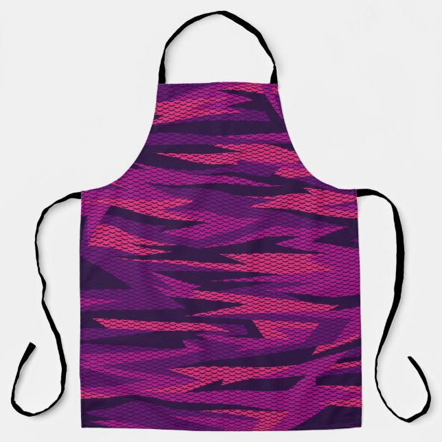 Striped Camouflage: Abstract Geometric Pattern Apron (Front)