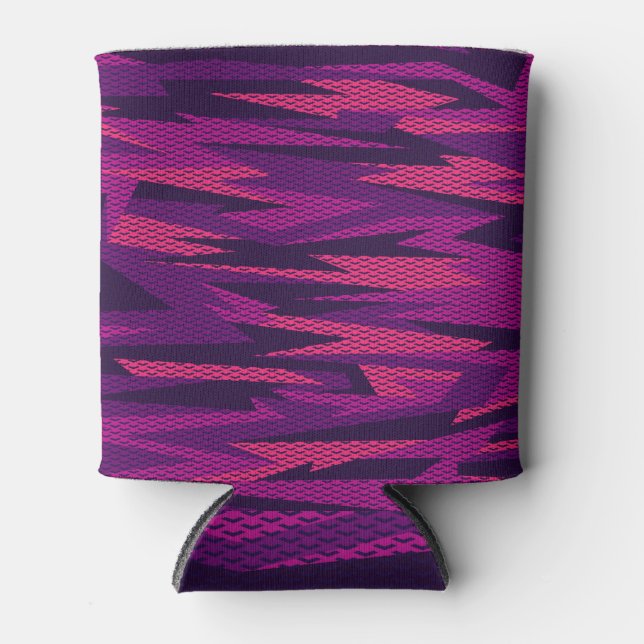 Striped Camouflage: Abstract Geometric Pattern Can Cooler (Front)