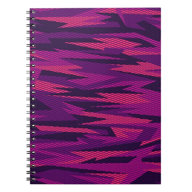 Striped Camouflage: Abstract Geometric Pattern Notebook (Front)