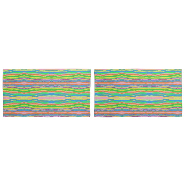 Striped candy coloured pillow cases (Front-Set)