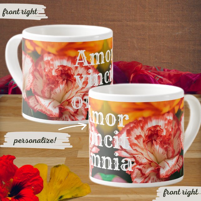Striped carnations and gerbera espresso cup (Creator Uploaded)