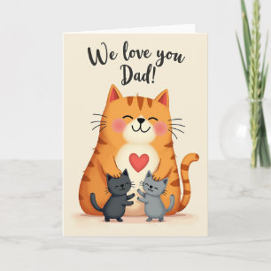 Striped Cat Fathers Day Card