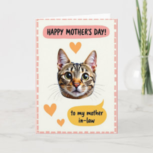 Striped Cat Mothers Love Card