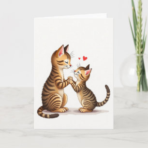 Striped Cats Mothers Day Love Card