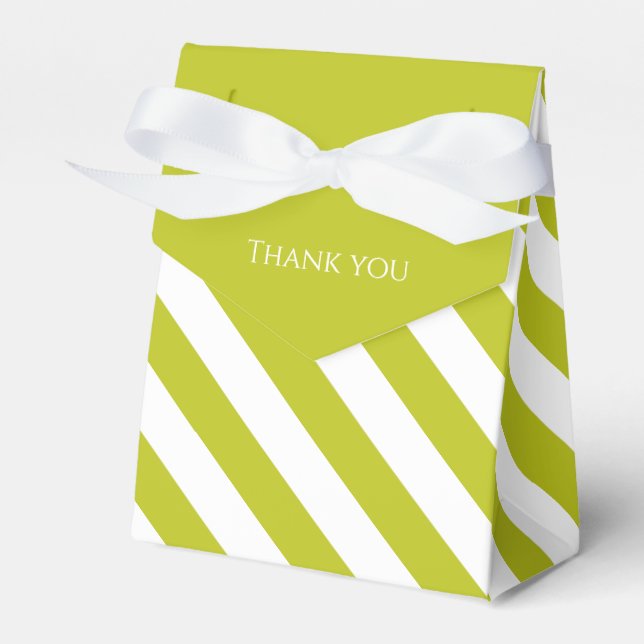 Striped Chartreuse  Favor Box (Front Side)
