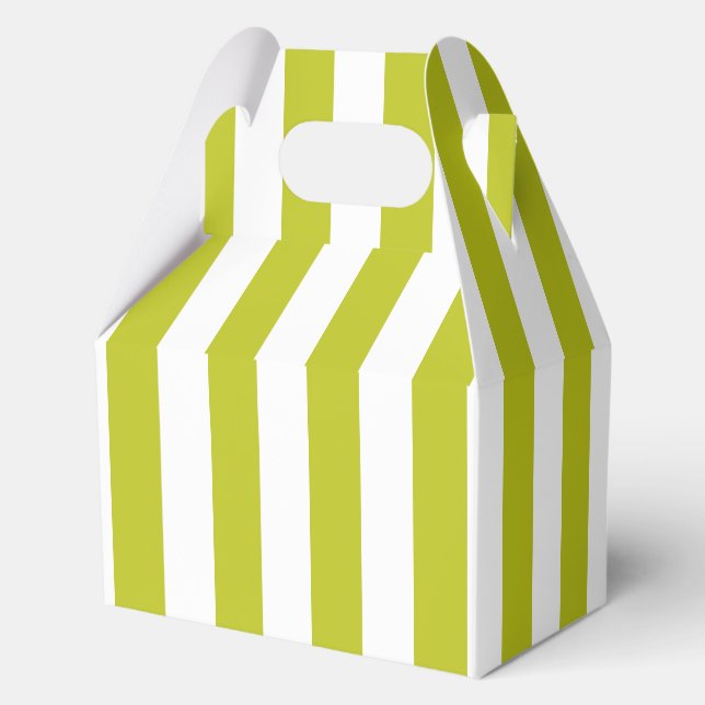 Striped Chartreuse  Favor Box (Back)
