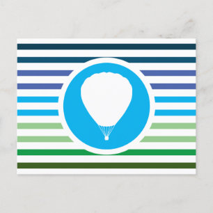 Striped Chic BALLOONING Postcard