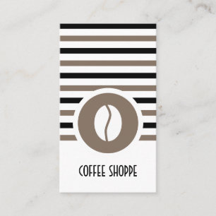 Striped Chic Coffee Bean Loyalty Punch Card