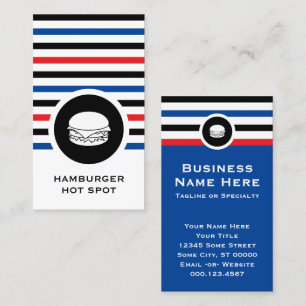 Striped Chic Hamburger Business Card